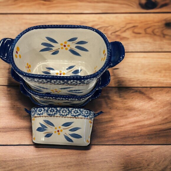 Temptations by Tara Old World Blue SET of 4 Ramekin Small Mini Dip - Picture 9 of 10